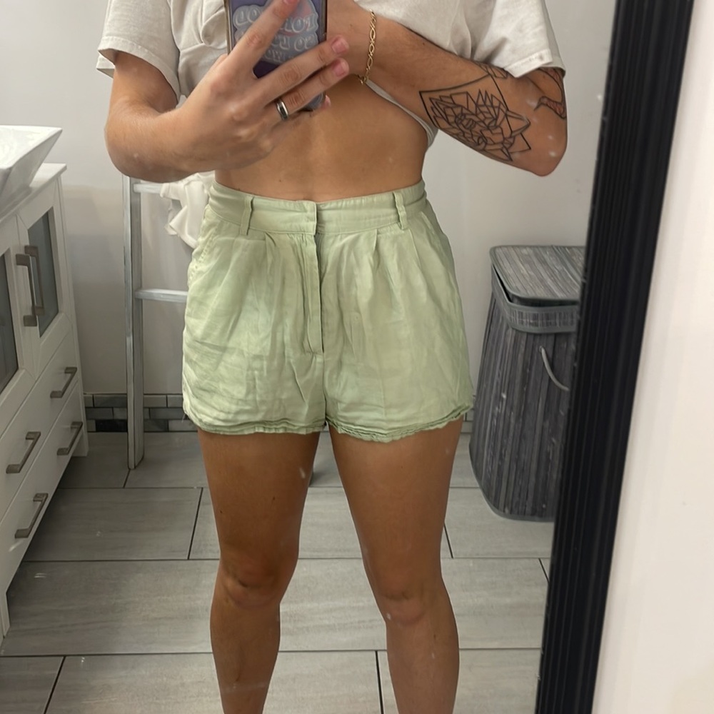 Pastel green shorts
